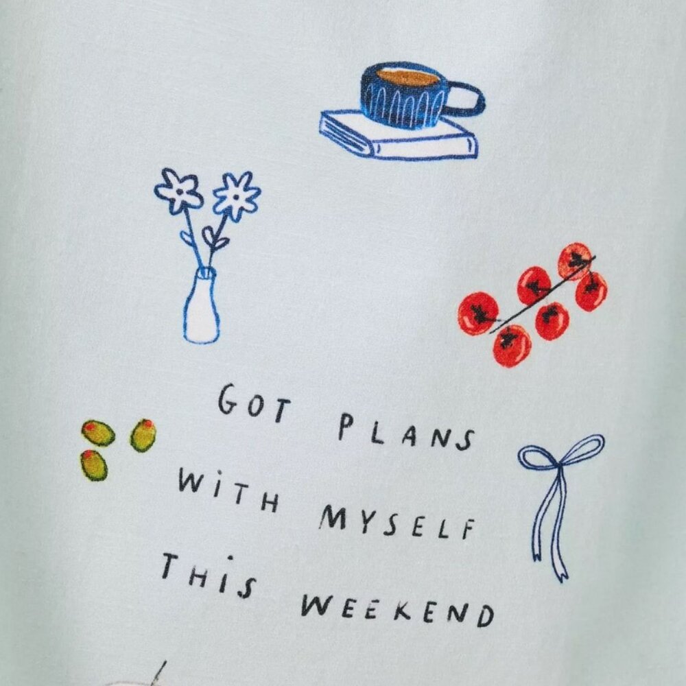 Anthropologie Hollie Startup Got Plans with Myself Dish Towel NWT